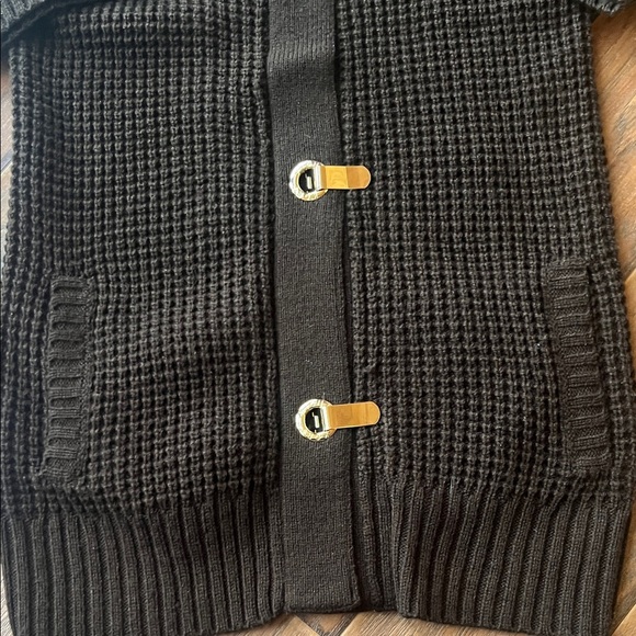 MICHAEL Michael Kors Brown Chunky Knit Short Sleeve Cardigan - Size Medium - Picture 4 of 9